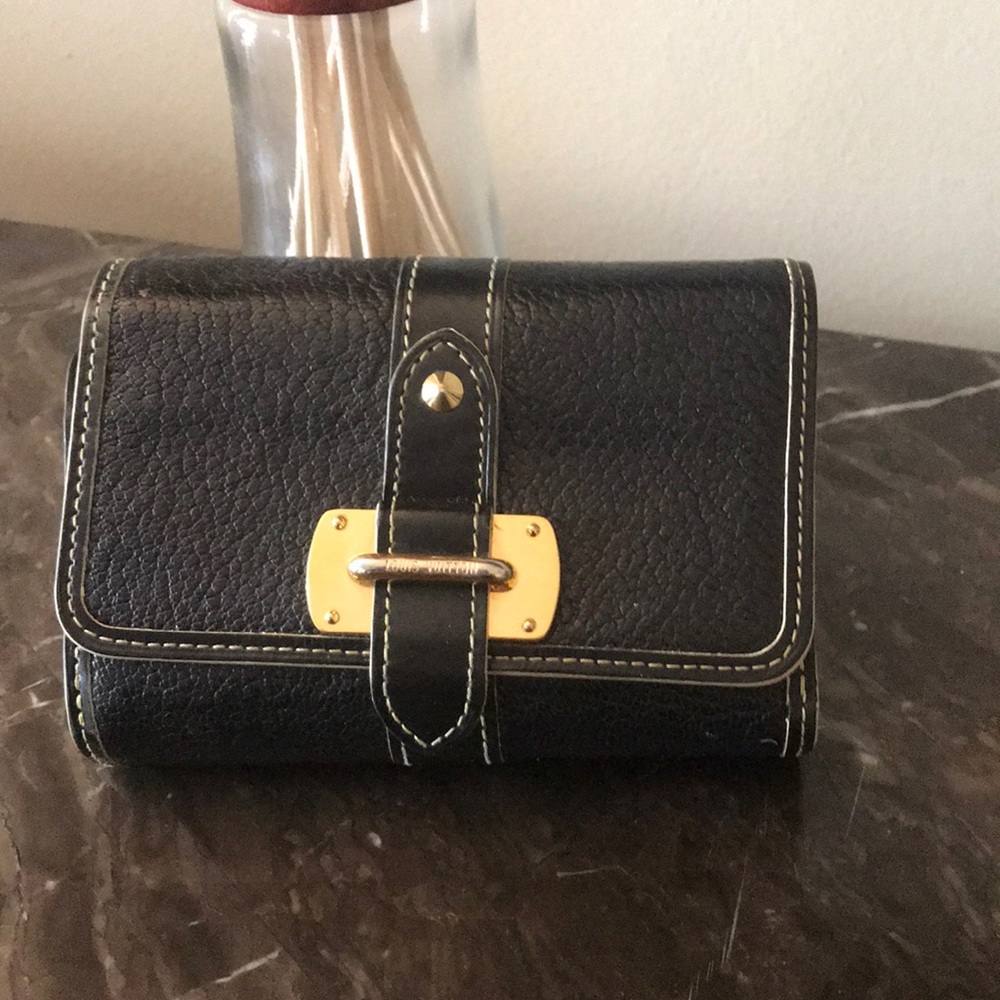 💯 LV Authentic Model #95853 Black and Gold Wallet